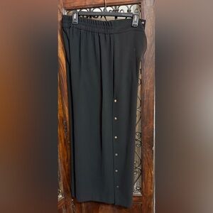 💙Zara NWOT Black Wide Leg Pants with Gold Buttons
